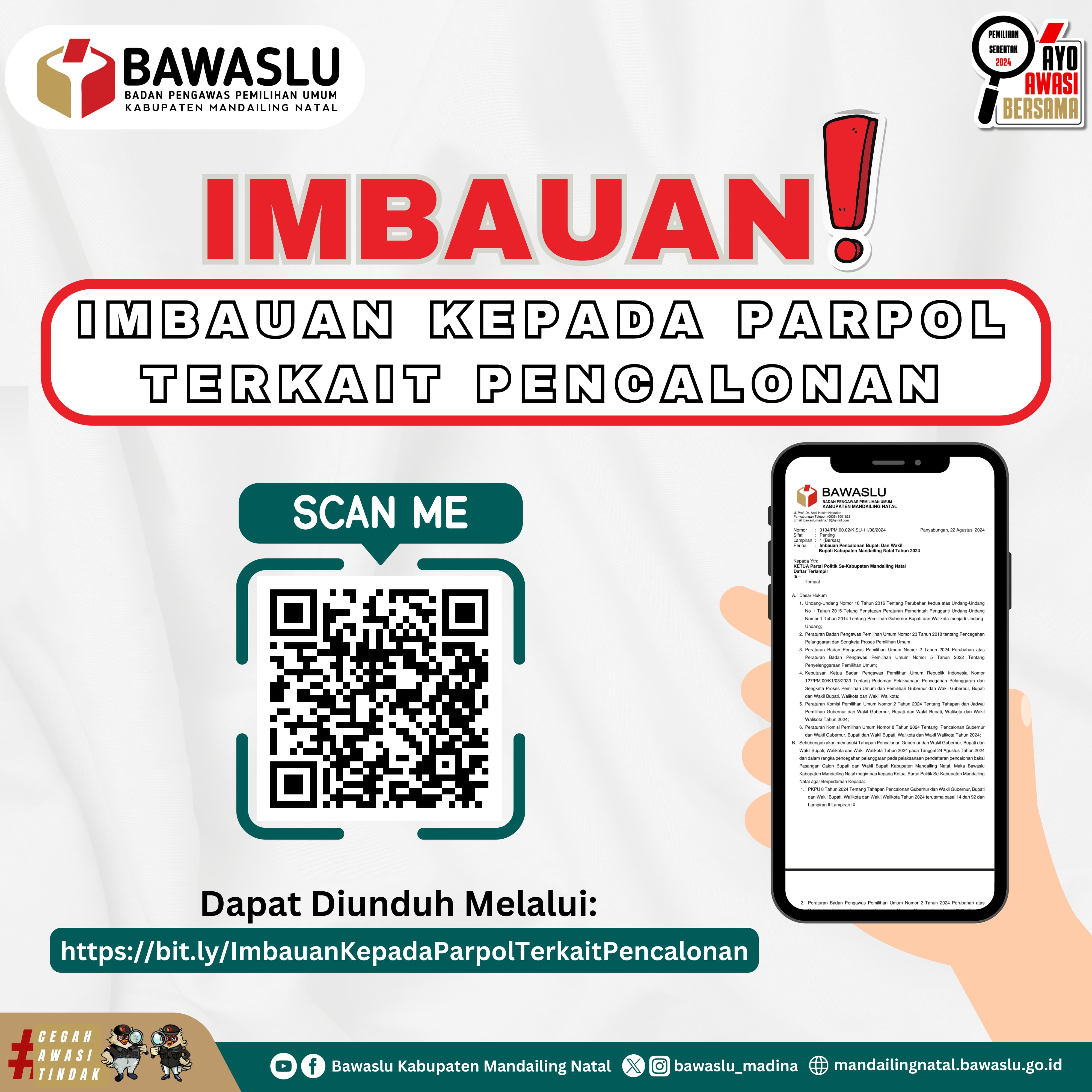 Imbauan Kepada Partai Politik Terkait Pencalonan Bupati dan Wakil Bupati