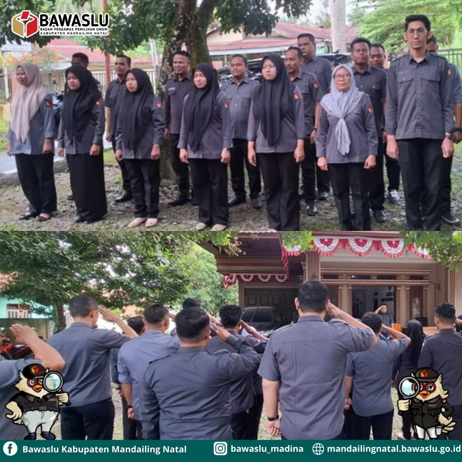 Ketua Bawaslu Mandailing Natal Memimpi Apel Rutin. Senin, 3 Agustus 2026