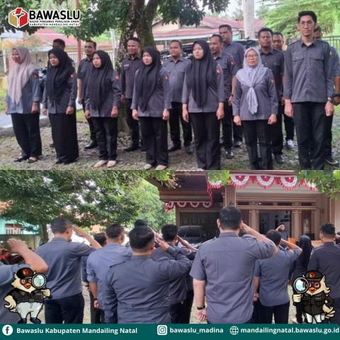 Ketua Bawaslu Mandailing Natal Memimpi Apel Rutin. Senin, 3 Agustus 2026